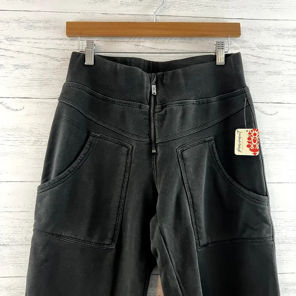 Free People NWT On the Road Dark Gray Jogger Pants Size S